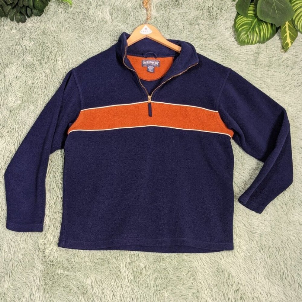 🍑Vintage Old College Inn Fleece 1/4 zip Turtleneck Sweatshirt Soft Medium